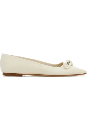 Salvatore Ferragamo Knot-detail patent-leather ballerina shoes