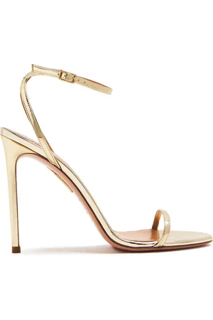 Aquazzura Olie 105mm metallic sandals