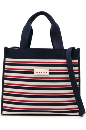 Marni Striped jacquard tote bag