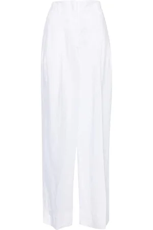 PESERICO SIGN High-waist wide-leg linen trousers