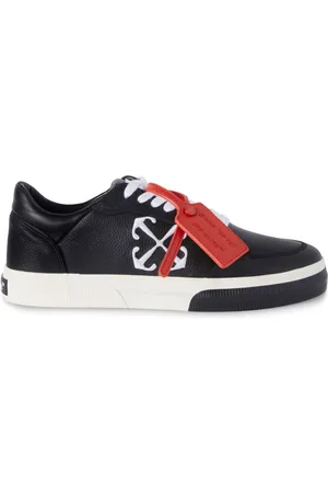 OFF-WHITE Vulcanized contrasting-tag leather sneakers