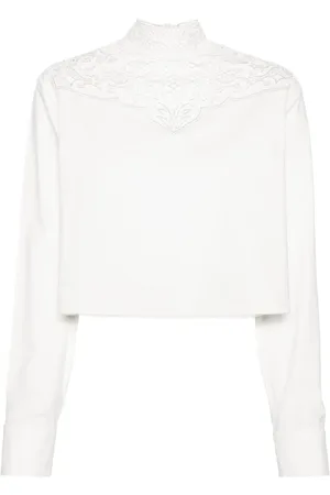 Serafini Broderie anglaise cotton blouse
