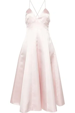 Serafini V-neck satin midi dress