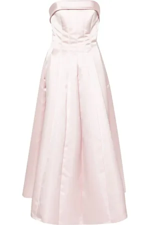 Serafini Strapless satin midi dress