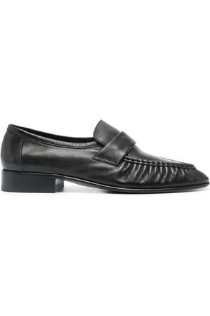 The Row Pleated leather loafers