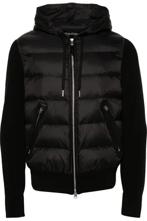 Tom Ford Hooded knit-panelled puffer jacket
