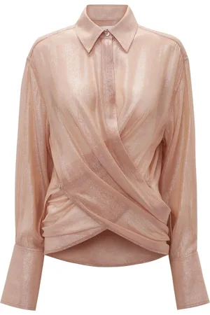 Victoria Beckham Wrap-front lurex blouse
