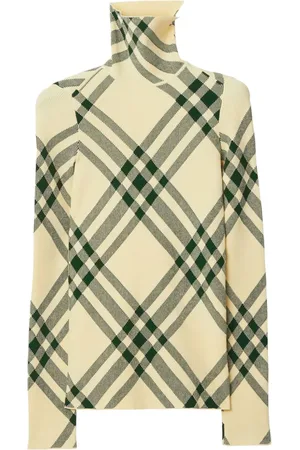 Burberry Check-pattern high-neck jumper