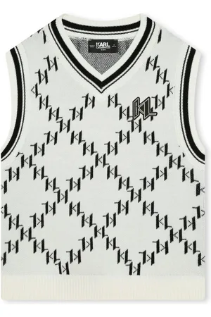 Karl Lagerfeld Monogram cotton knitted vest