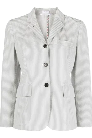 Thom Browne Striped seersucker single-breasted blazer