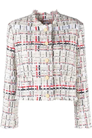 Thom Browne RWB stripe deconstructed-design tweed jacket