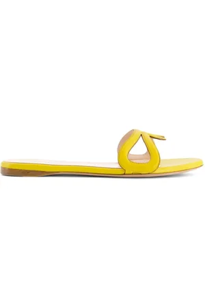 Giambattista Valli Round-toe leather slides