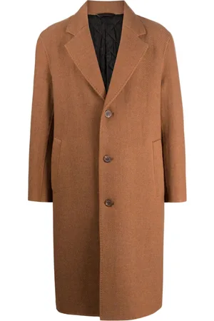 MAN ON THE BOON. Balmacan tweed single-breasted coat