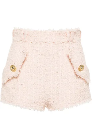 Balmain Tweed Chain-buttons shorts