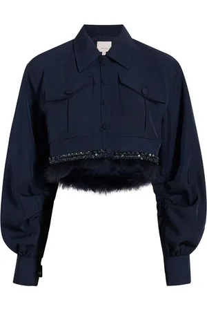 Cinq A Sept Suvi spread-collar cropped jacket