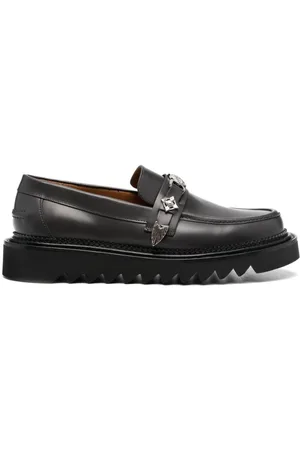 TOGA VIRILIS Logo-plaque leather loafers