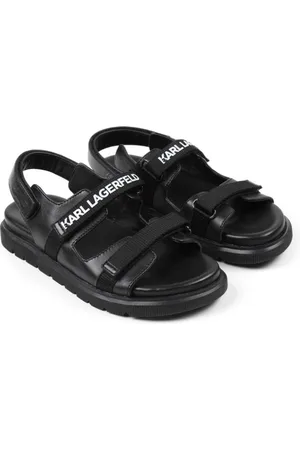 Karl Lagerfeld Logo-strap leather sandals