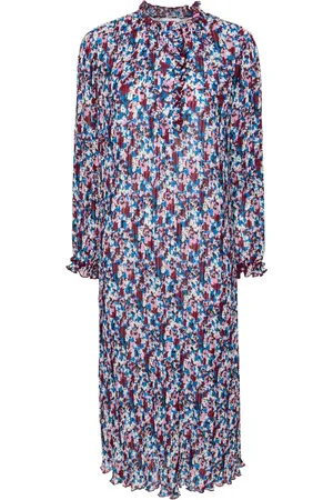 Ganni Georgette pleated midi dress