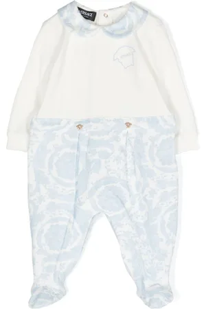 VERSACE Logo-embroidered patterned-jacquard pyjama