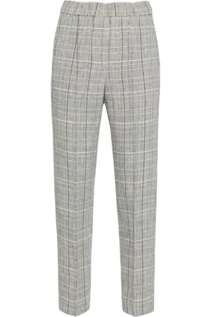 PESERICO SIGN Plaid-check cropped trousers