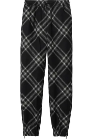 Burberry Checkered flannel wool track pants