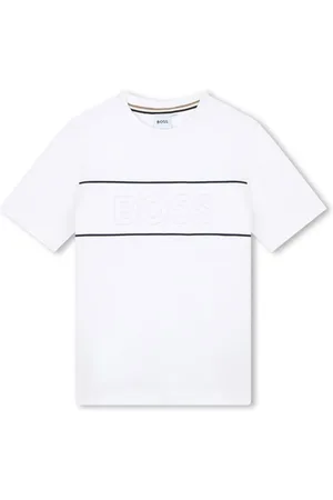 HUGO BOSS Logo-print stripe-trim cotton T-shirt
