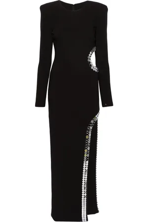 NISSA Cut-out sequin maxi dress