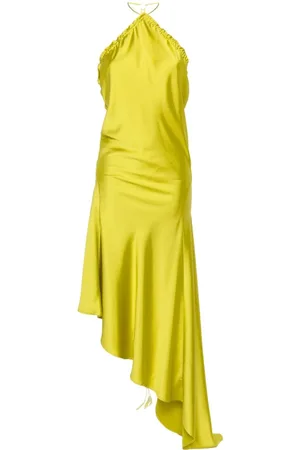 The Attico Ruched satin midi dress