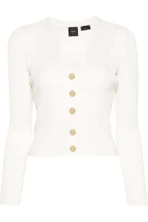 Pinko Love Birds-contrasting logo cardigan