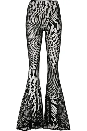 MUGLER Semi-sheer flared trousers