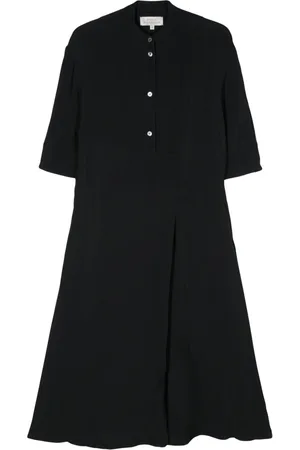 STUDIO NICHOLSON Pleat-detailing twill dress