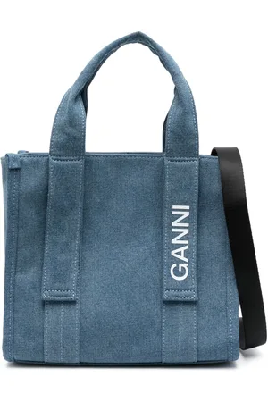 Ganni Tech denim tote bag