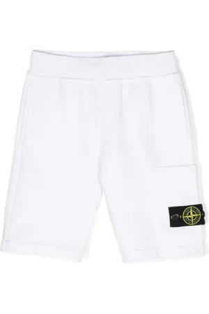 Stone Island Compass-appliqué cotton shorts
