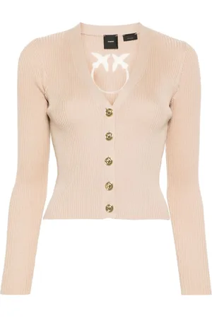Pinko Love Birds-contrasting logo cardigan