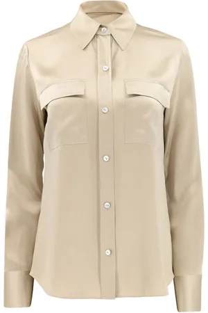 Vince Spread-collar silk shirt