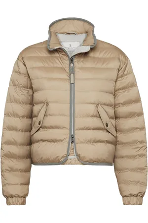 Brunello Cucinelli Stand-up collar quilted puffer jacket