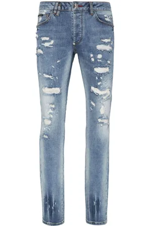 Philipp Plein Paint-splatter straight-leg jeans