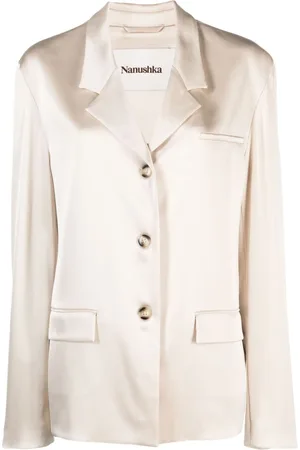 Nanushka Patri satin single-breasted blazer