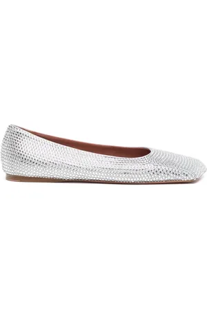 Amina Muaddi Ane crystal-embellished ballerina shoes