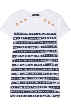 Balmain Striped cotton T-shirt dress