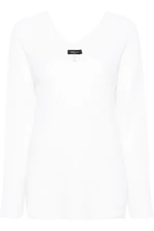 Fabiana Filippi U-neck ribbed-knit jumper