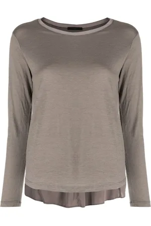 TRANSIT Pleat-detail round-neck top