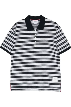 Thom Browne Logo-patch striped polo shirt