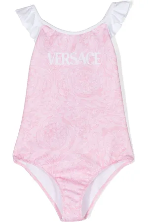 VERSACE Barocco ruffle-detailed swimsuit