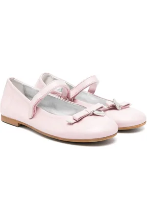 MONNALISA Bow leather ballerina shoes