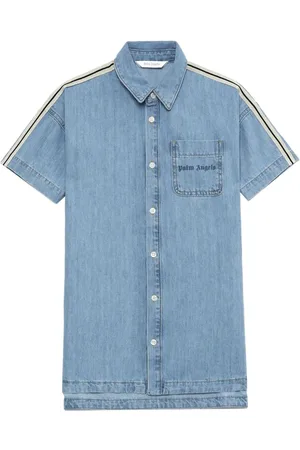 Palm Angels Stripe-detail denim dress