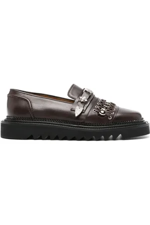 TOGA VIRILIS Stud-embellished leather loafers