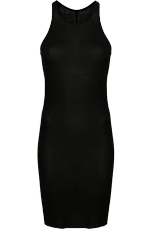 Rick Owens Fine-ribbed semi-sheer minidress