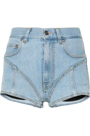MUGLER Panelled denim shorts