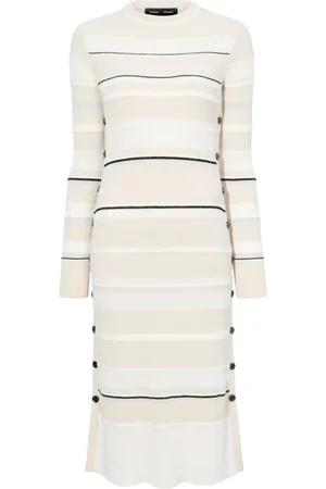 Proenza Schouler Striped ribbed midi dress